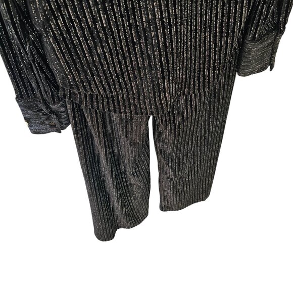 House of Harlow 1960 Velvet Metallic Striped Top and Bottom Set Sz M - Picture 8 of 11
